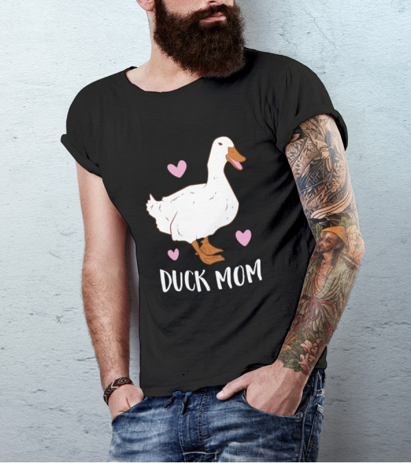Duck Mom Crazy Heart Hoose Ani Mother T-Shirt