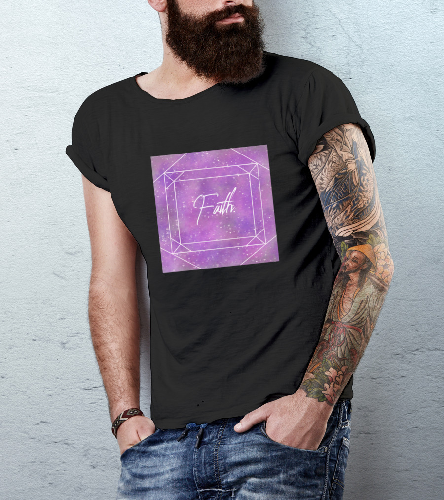 Faith Purple Pink Geometric Galaxy T-Shirt
