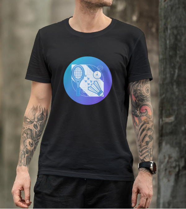 How To Serve In Badminton Racket Shuttlecock Strategy Clock Blueprint T-Shirt