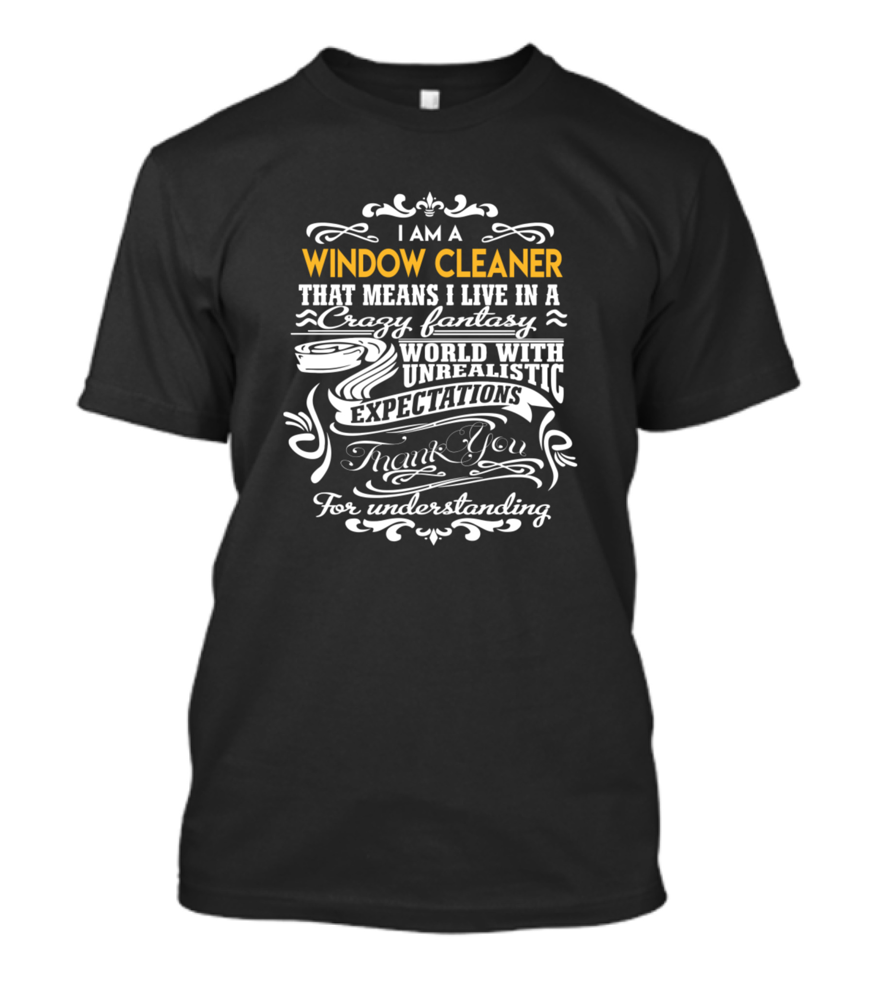 I Am A Window Cleaner That Means I Live In A Crazy Fantasy World With Unrealistic Expectations Thank You For Understanding T-Shirt