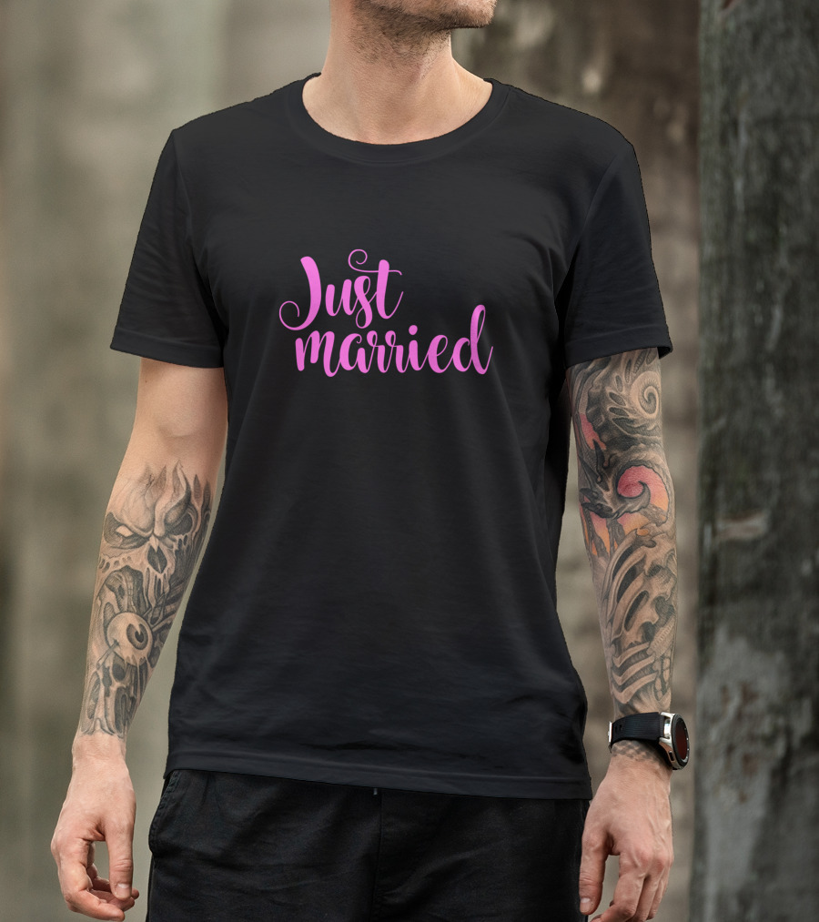 Just Married Pink T-Shirt