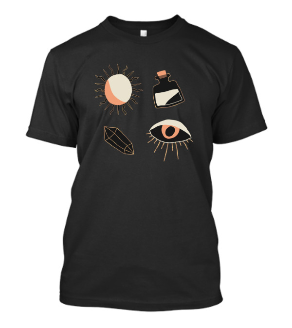 Magic Icon Witchcraft Sun Moon Eye Crystal Potion T-Shirt