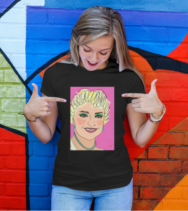 Mother Fashion Comic Caricature Portrait Pink T-Shirt