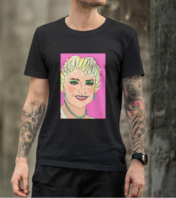 Mother Fashion Comic Caricature Portrait Pink T-Shirt