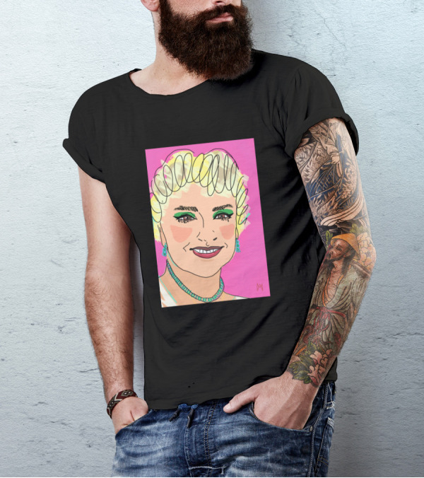 Mother Fashion Comic Caricature Portrait Pink T-Shirt