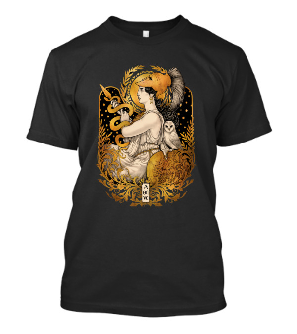 Pallas Athena Owl Serpent Laurel Mythology Athene Athenian Goddess T-Shirt