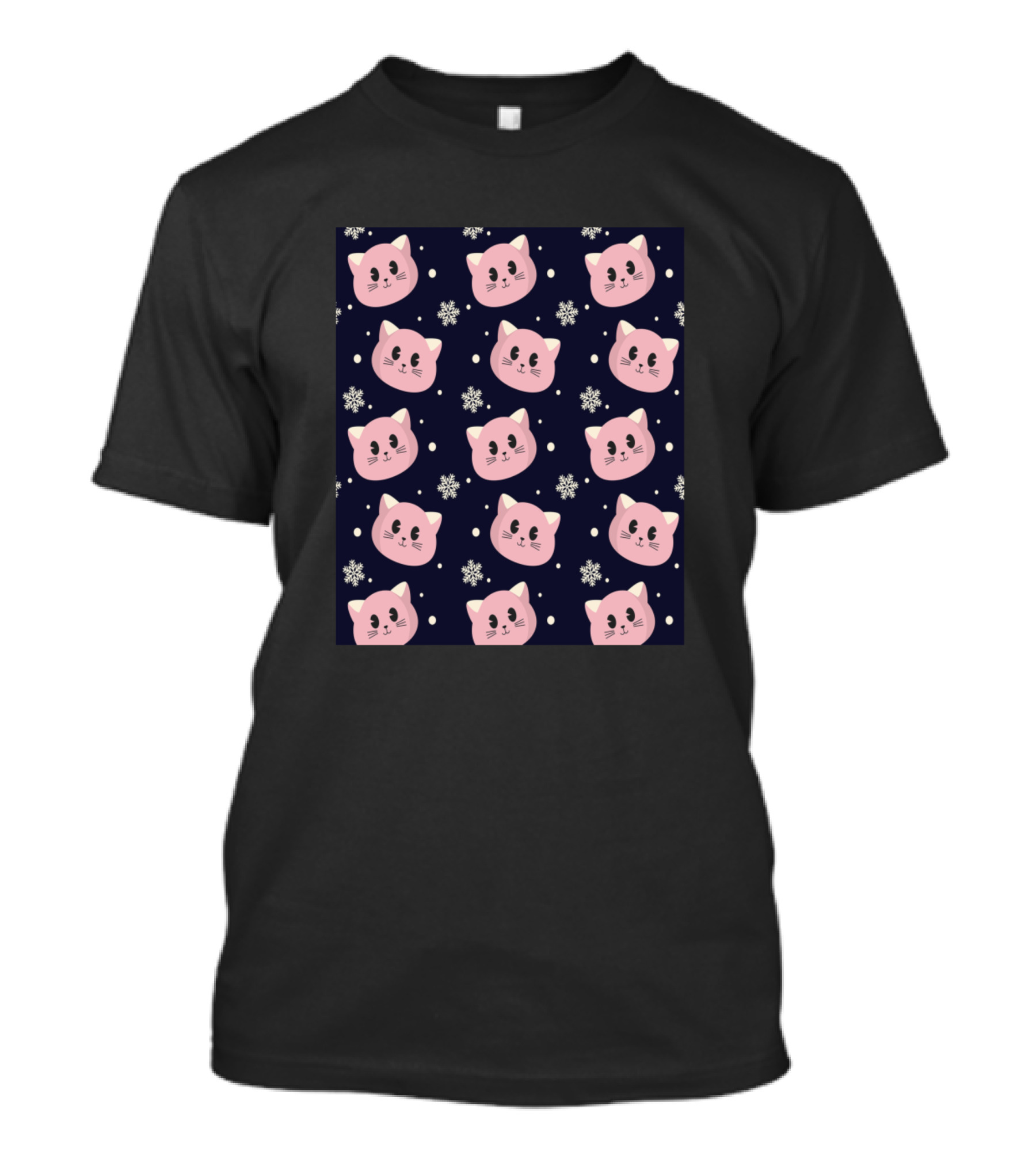 Snowflake Pink Cats T-Shirt