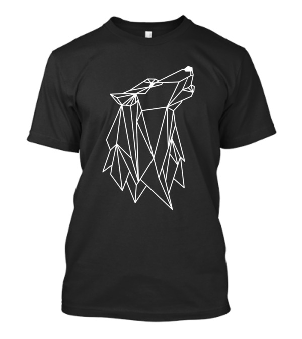 Geometric Polygon Wolf Design Gray Wolf T-Shirt