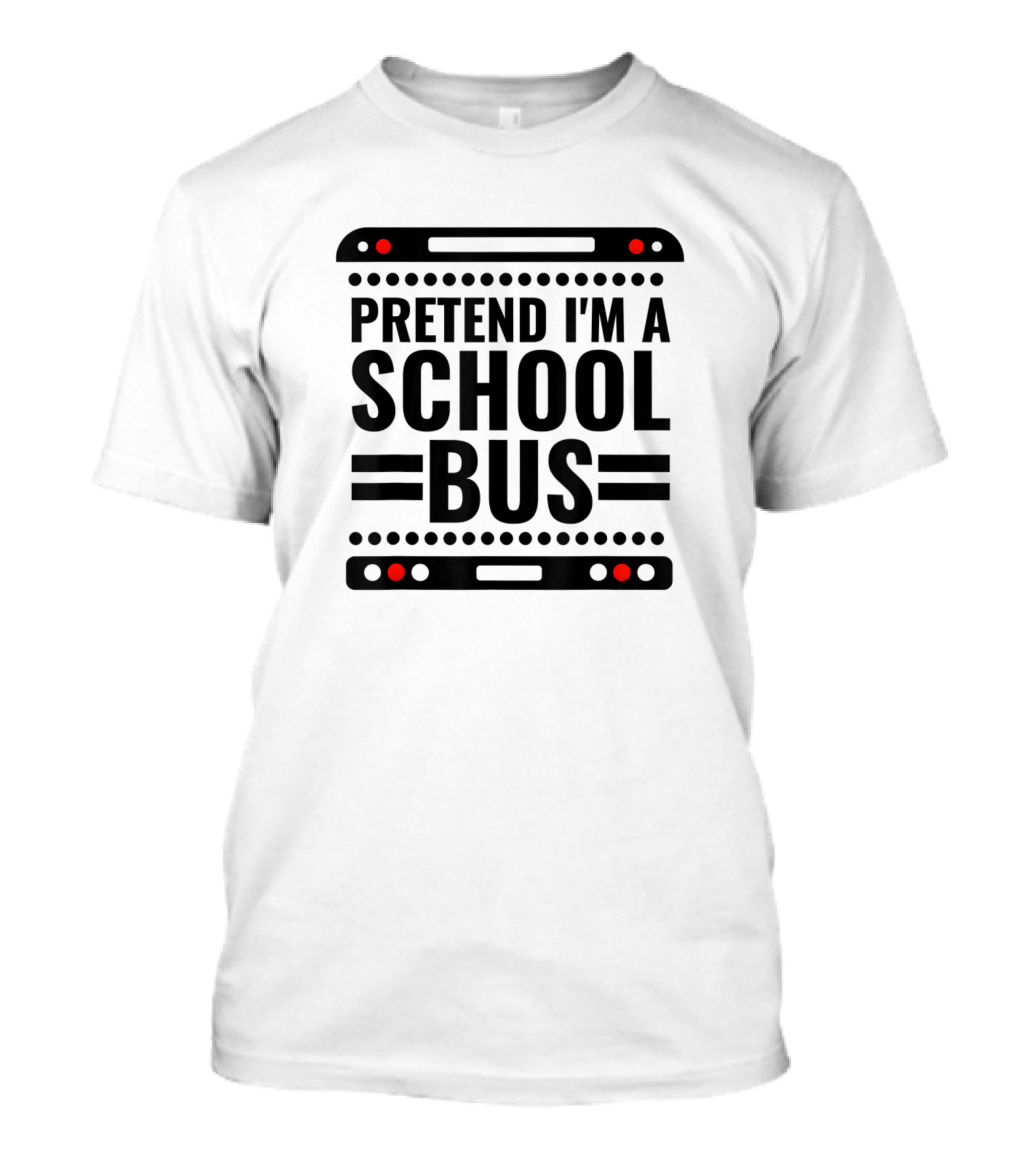 Pretend I'm A School Bus Funny Lazy Halloween Costume T-Shirt