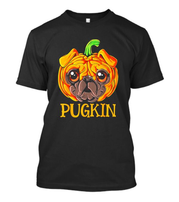 Pugkin Pug Pumpkin Halloween Kids Boys Fun Festive Autumn T-Shirt