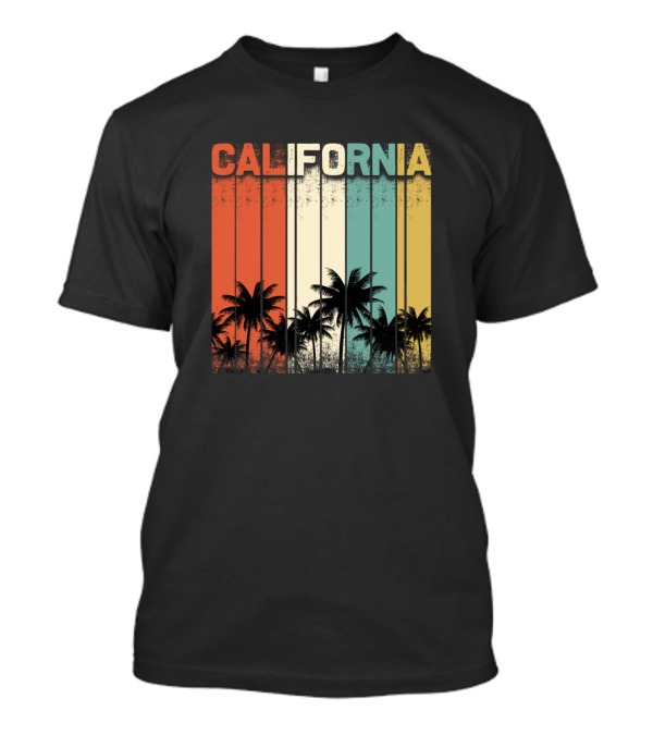 Vintage California Palm Trees Retro Beach Cali Surf 80s T-Shirt