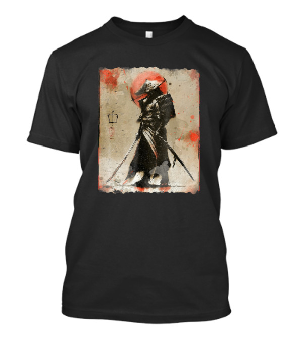 Samurai Lone Warrior With Red Sun Japanese T-Shirt