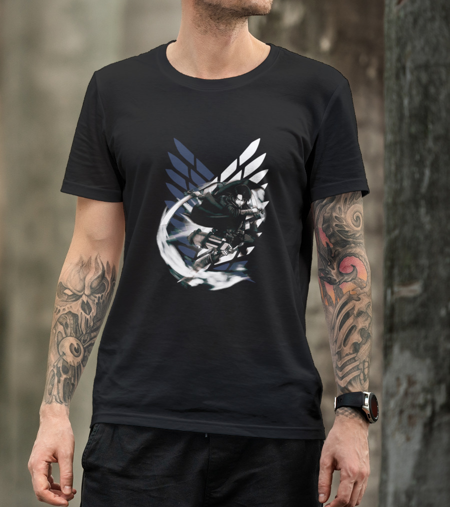 Shingeki No Kyojin Levi Ackerman Survey Corps Wings Of Freedom T-Shirt