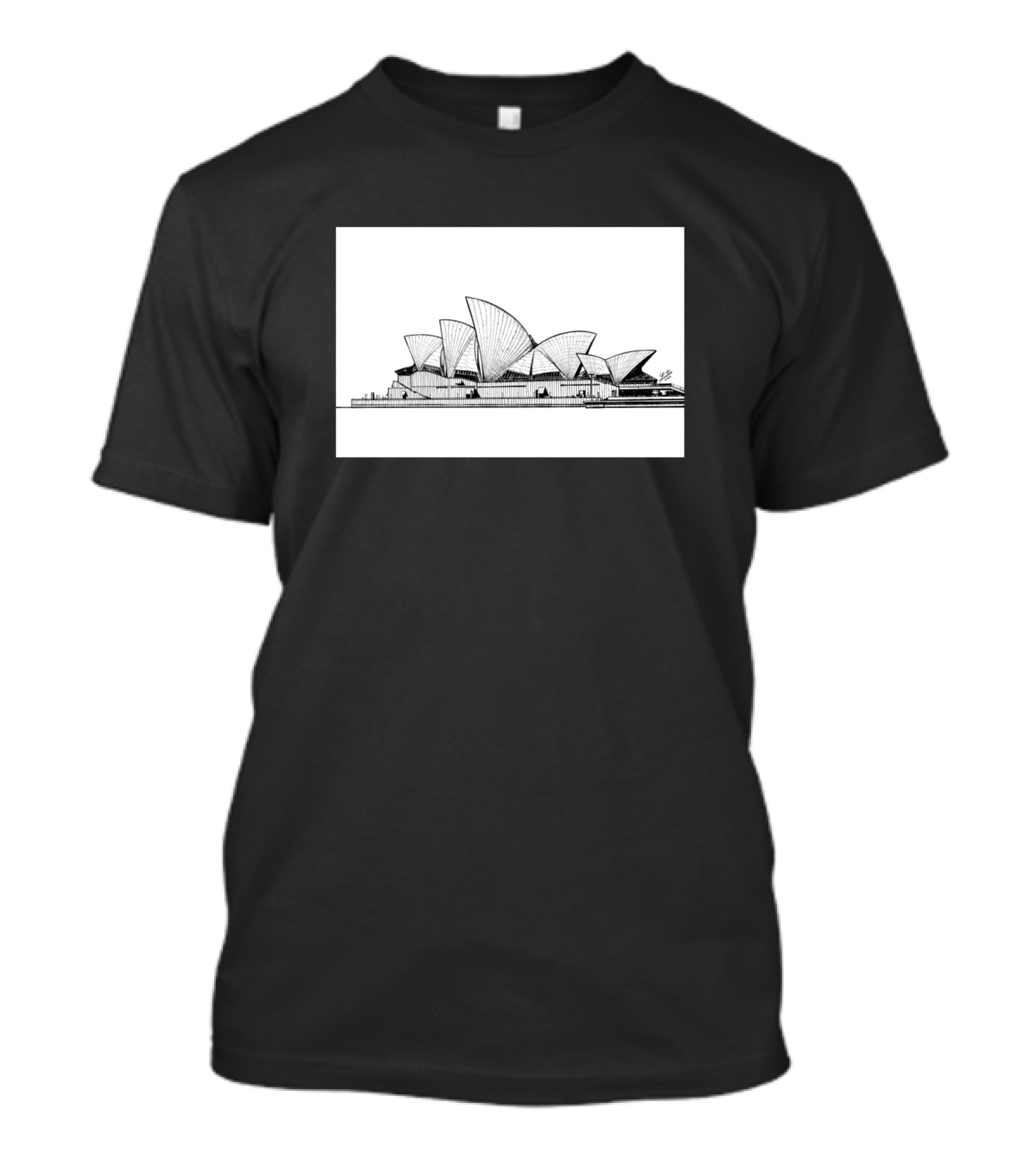 Sydney Opera House Architectural Ink Sketch T-Shirt