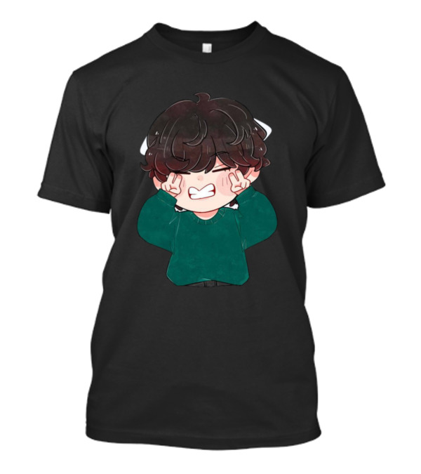 Taehyung Chibi Green Sweater Cute Expression T-Shirt