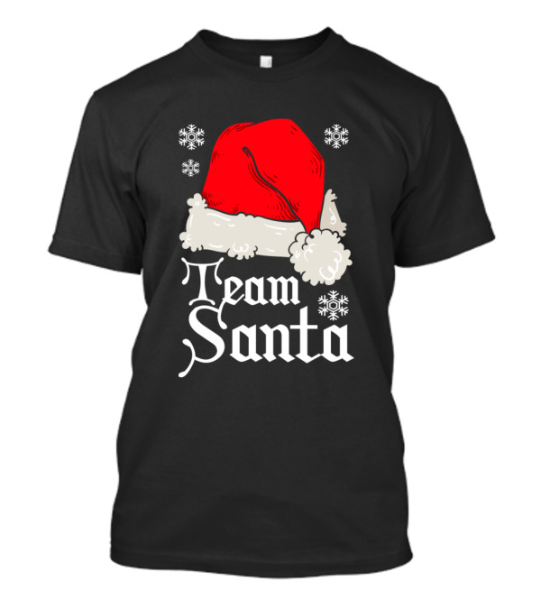 Team Santa Hat With Snowflakes Christmas Holiday T-Shirt