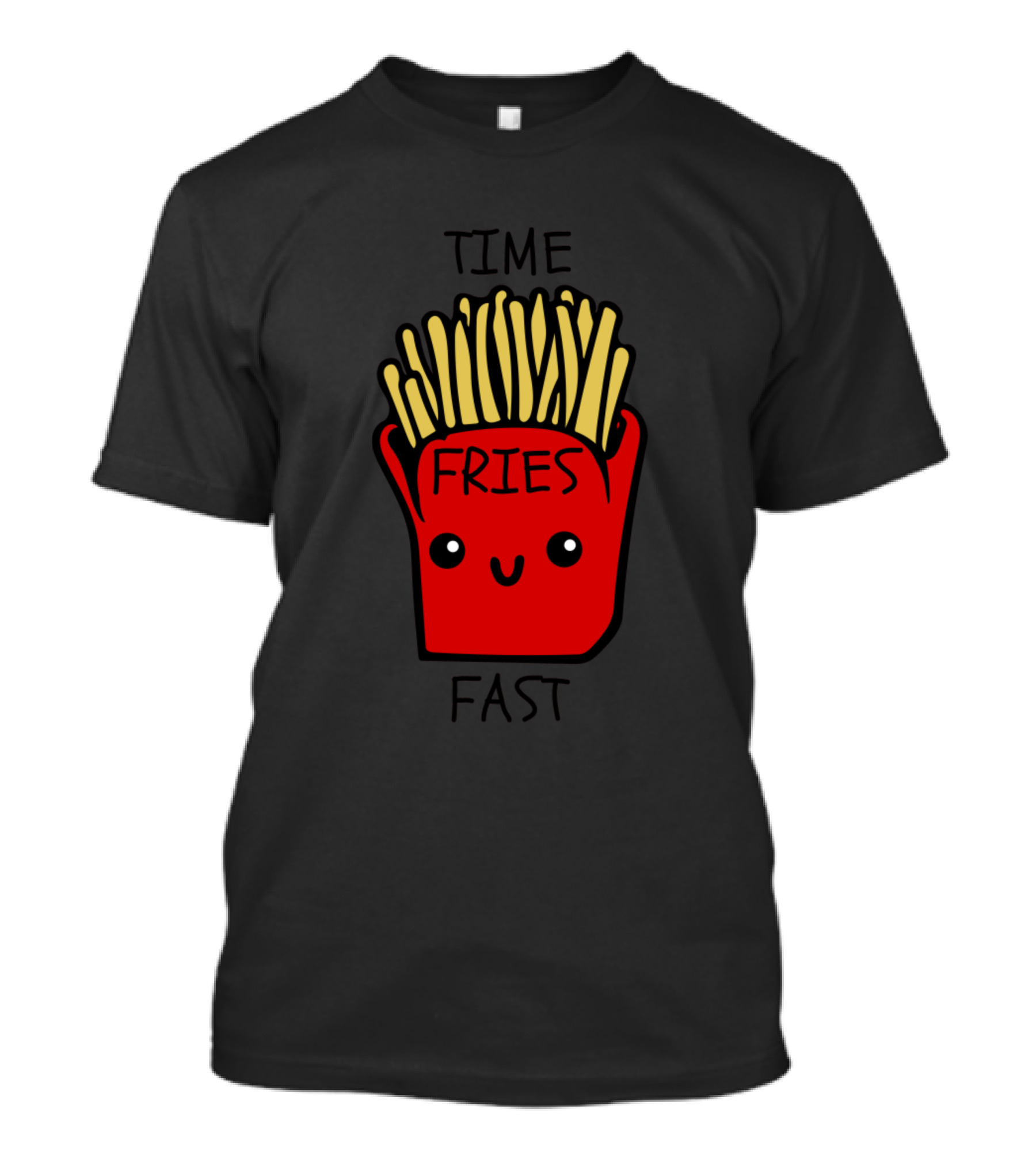 TIME FRIES FAST Cute Cartoon French Fries T-Shirt