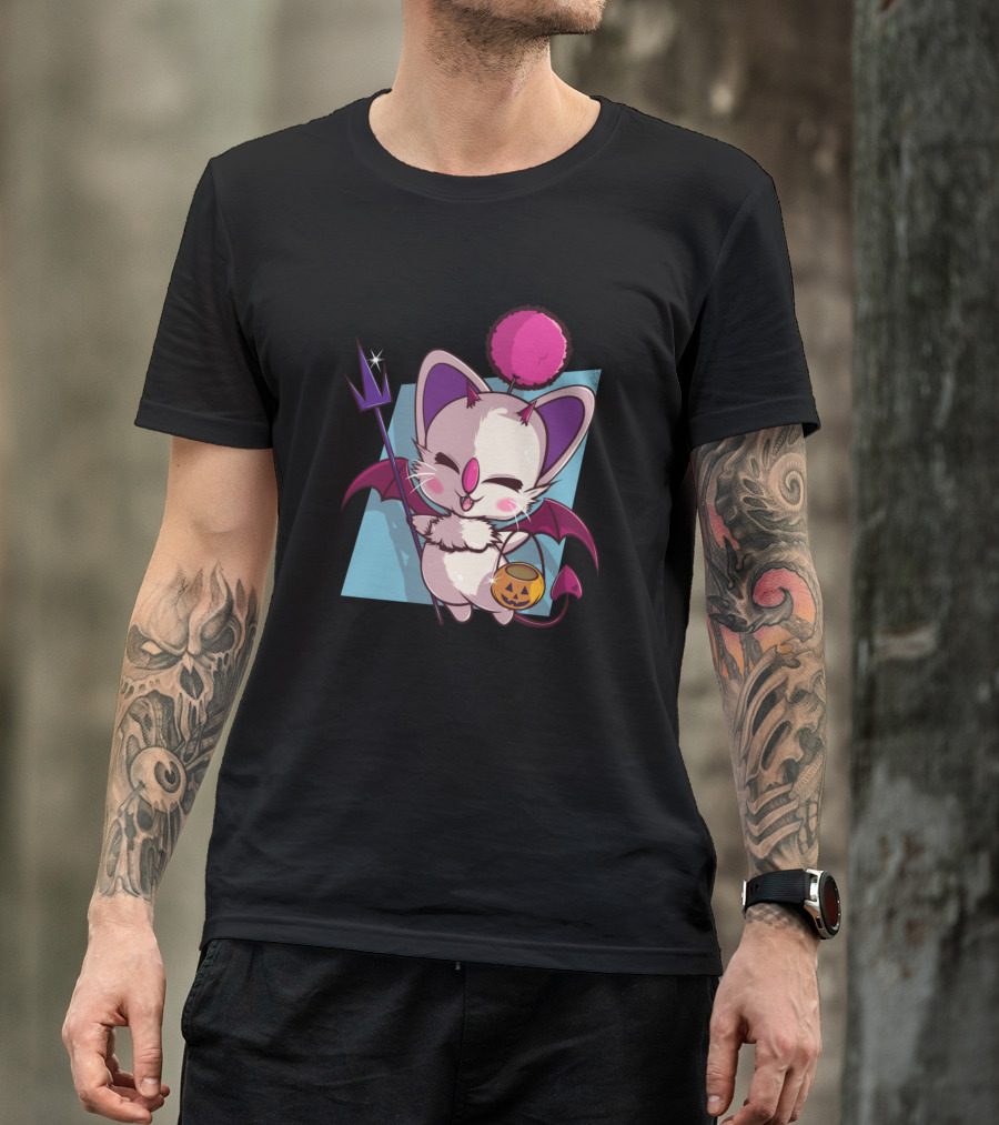Trick Or Treat Kuupo Moogle Halloween Magic Wand Pumpkin Candy T-Shirt