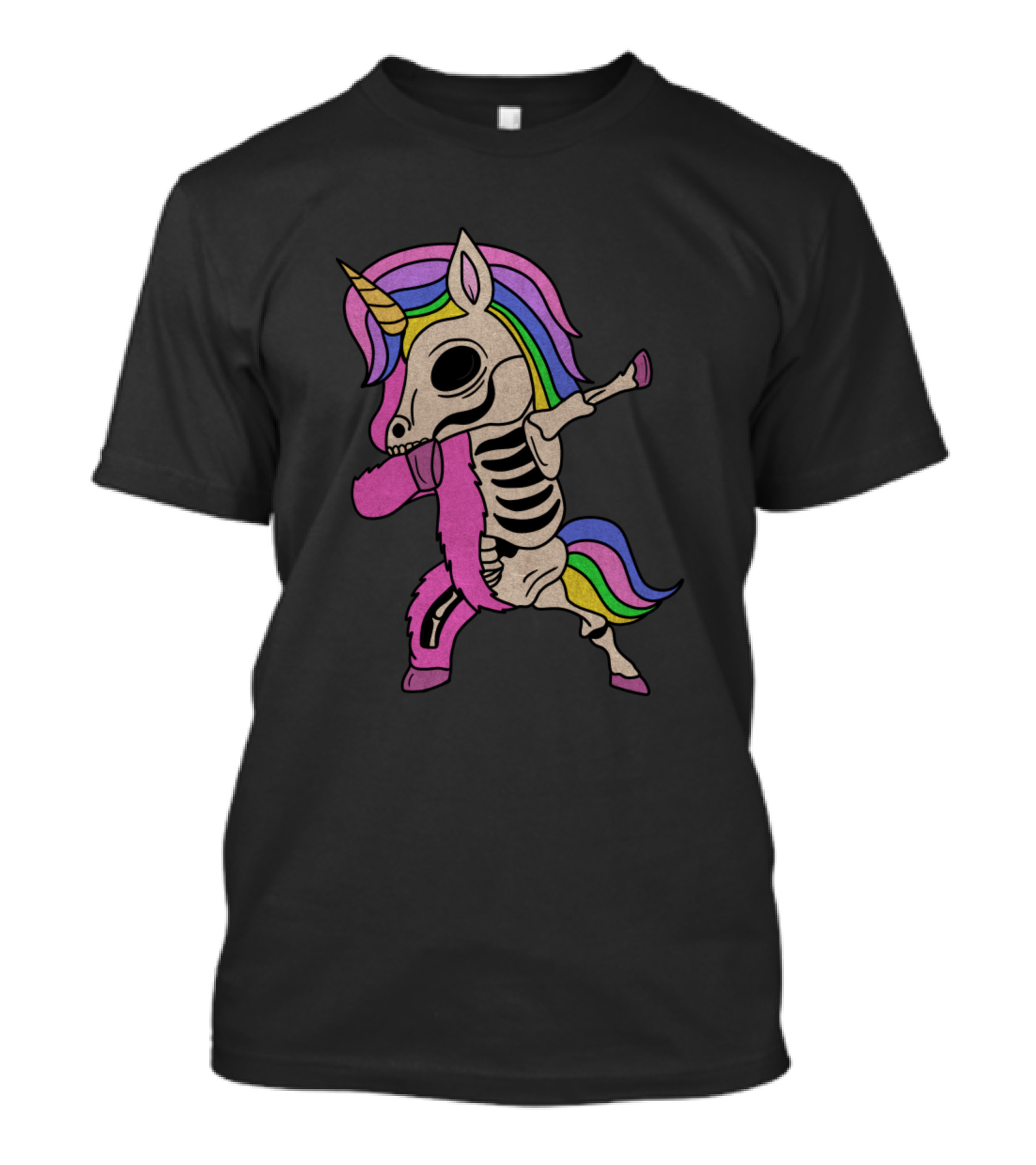 Unicorn Dabbing Rainbow Skeleton Zombie T-Shirt