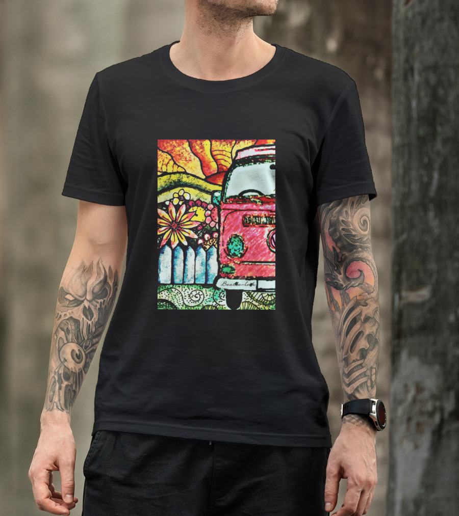 Beetle Bus Zen Garden Retro Floral Magic T-Shirt