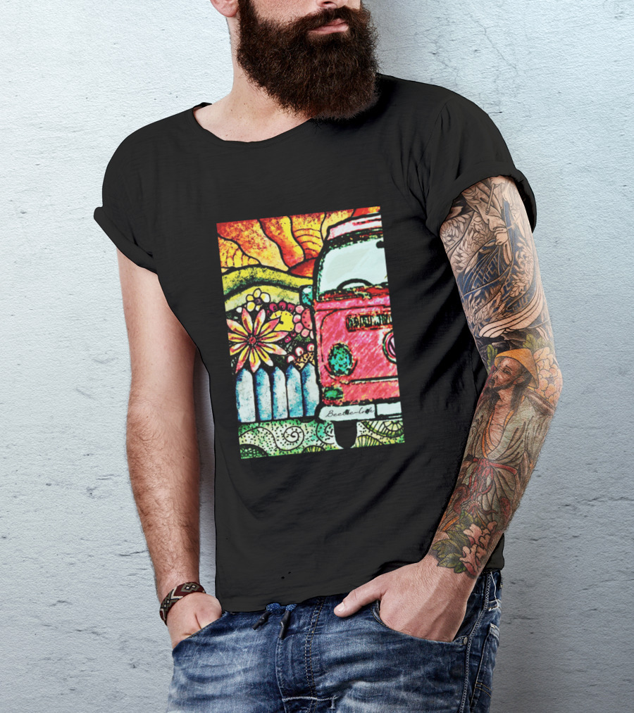 Beetle Bus Zen Garden Retro Floral Magic T-Shirt
