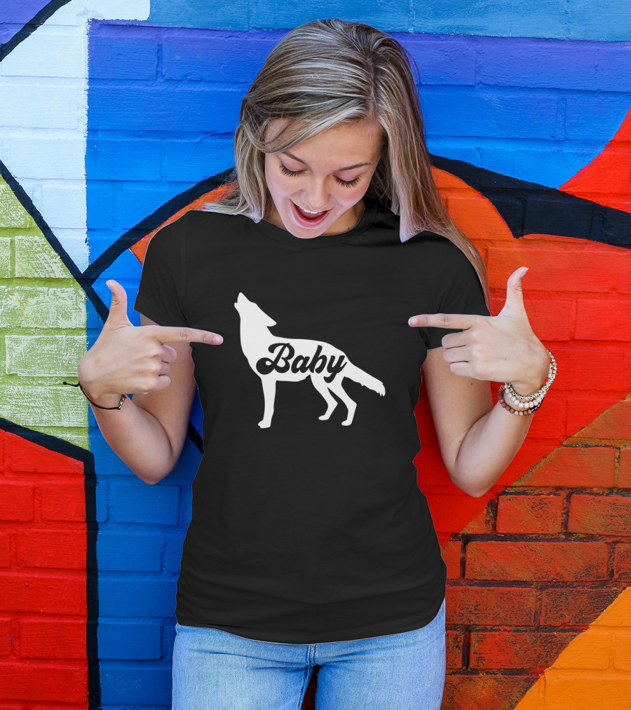 Baby Wolf Silhouette Howling R Family Love T-Shirt