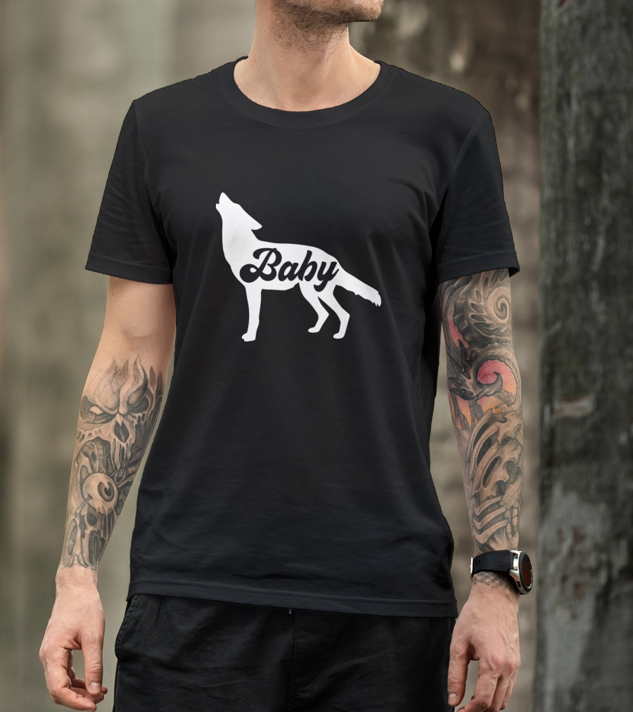 Baby Wolf Silhouette Howling R Family Love T-Shirt