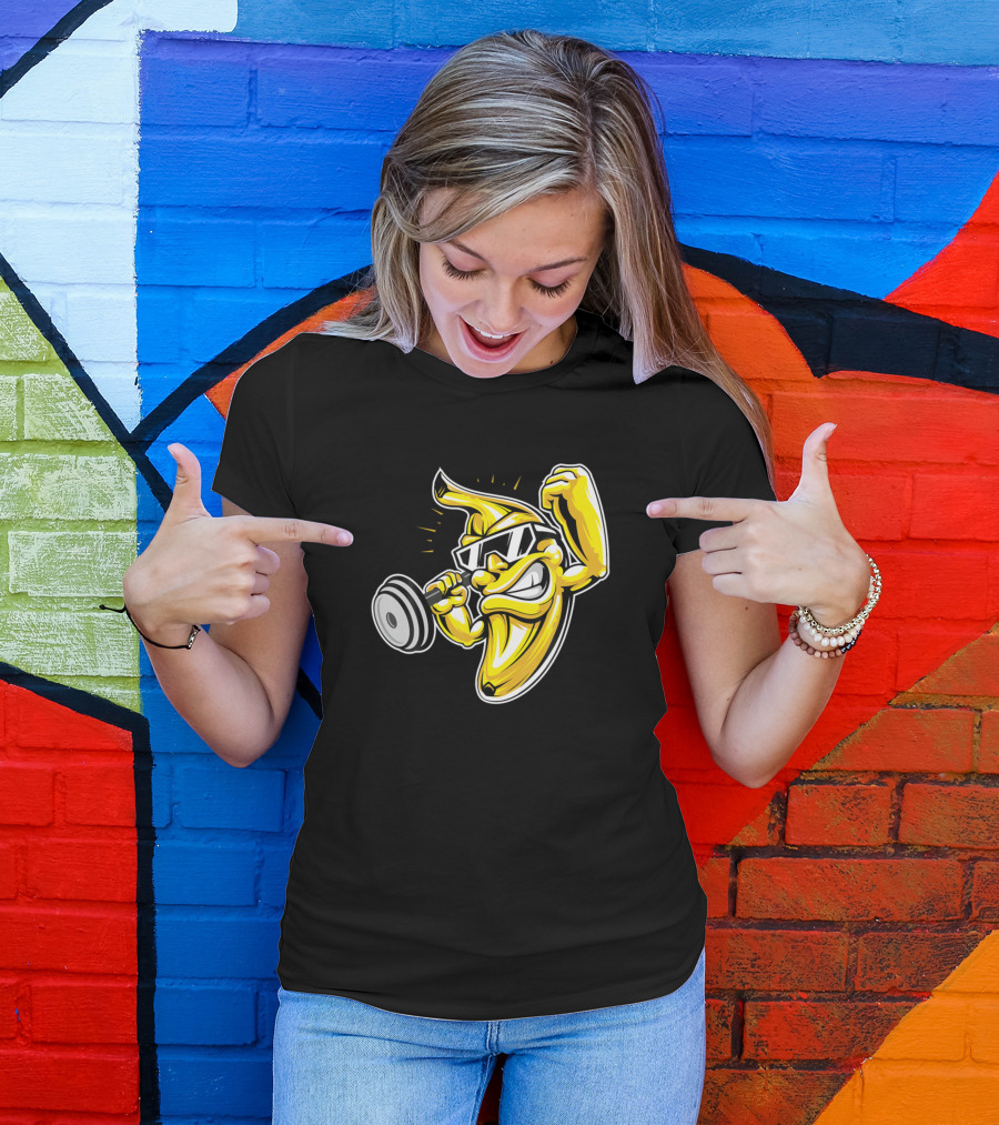 Muscular Banana Lifting Weights Bodybuilding T-Shirt