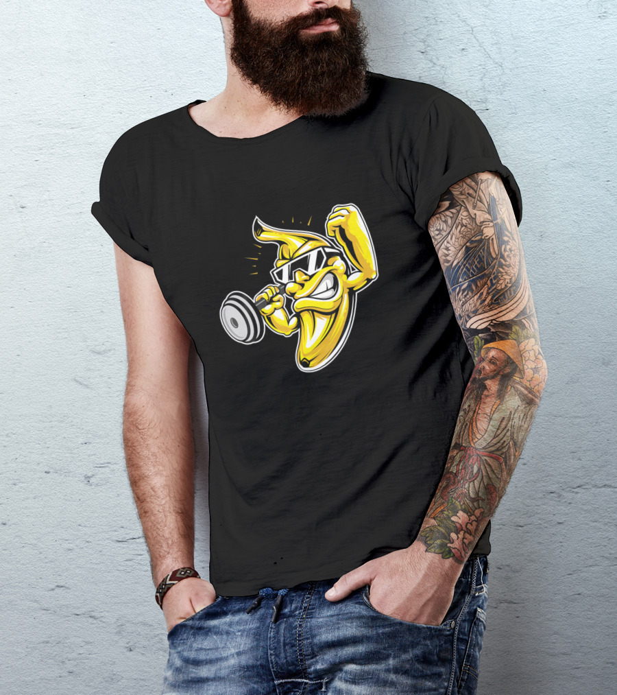 Muscular Banana Lifting Weights Bodybuilding T-Shirt