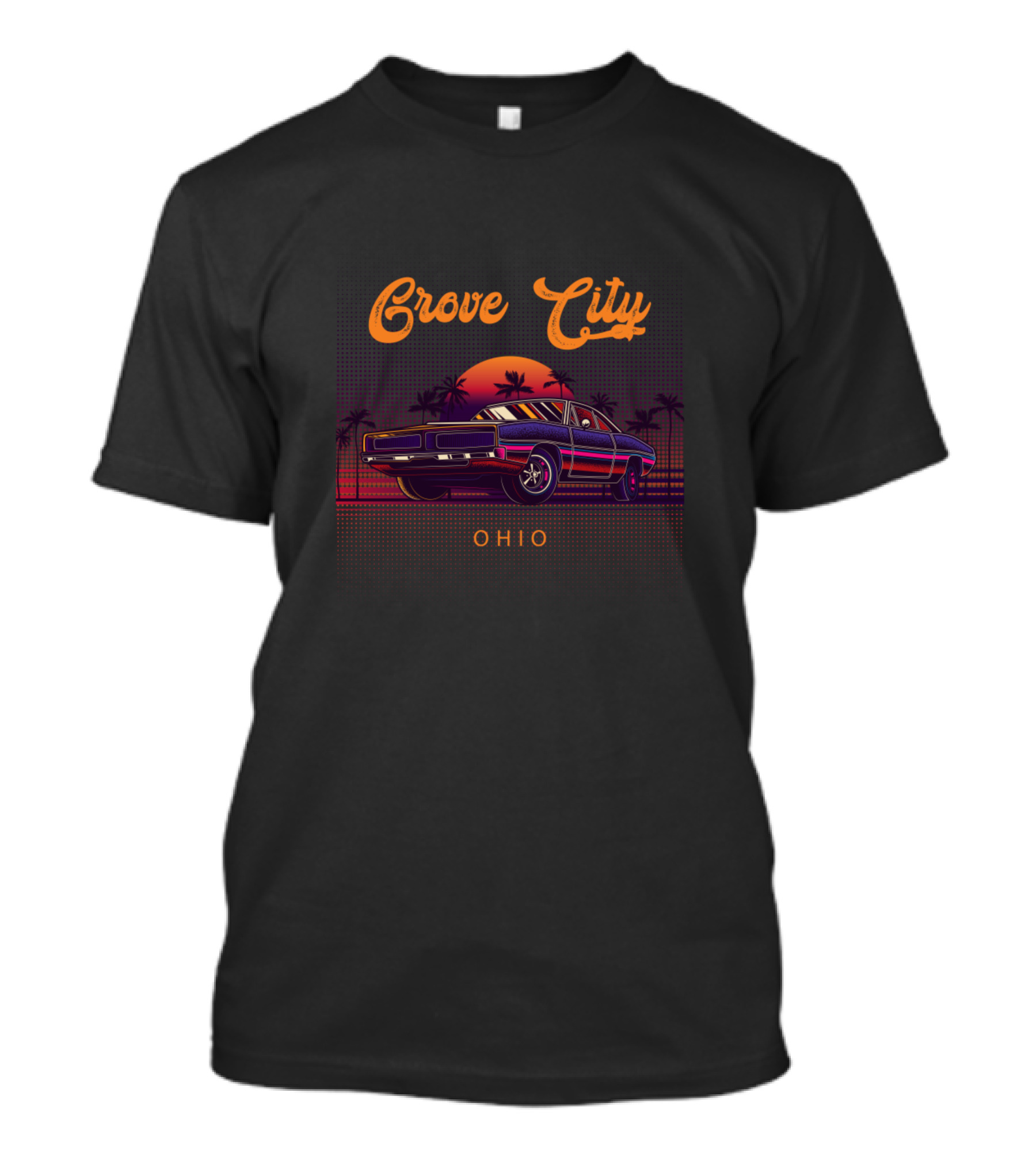 Grove City Ohio Sunset Muscle Cars T-Shirt