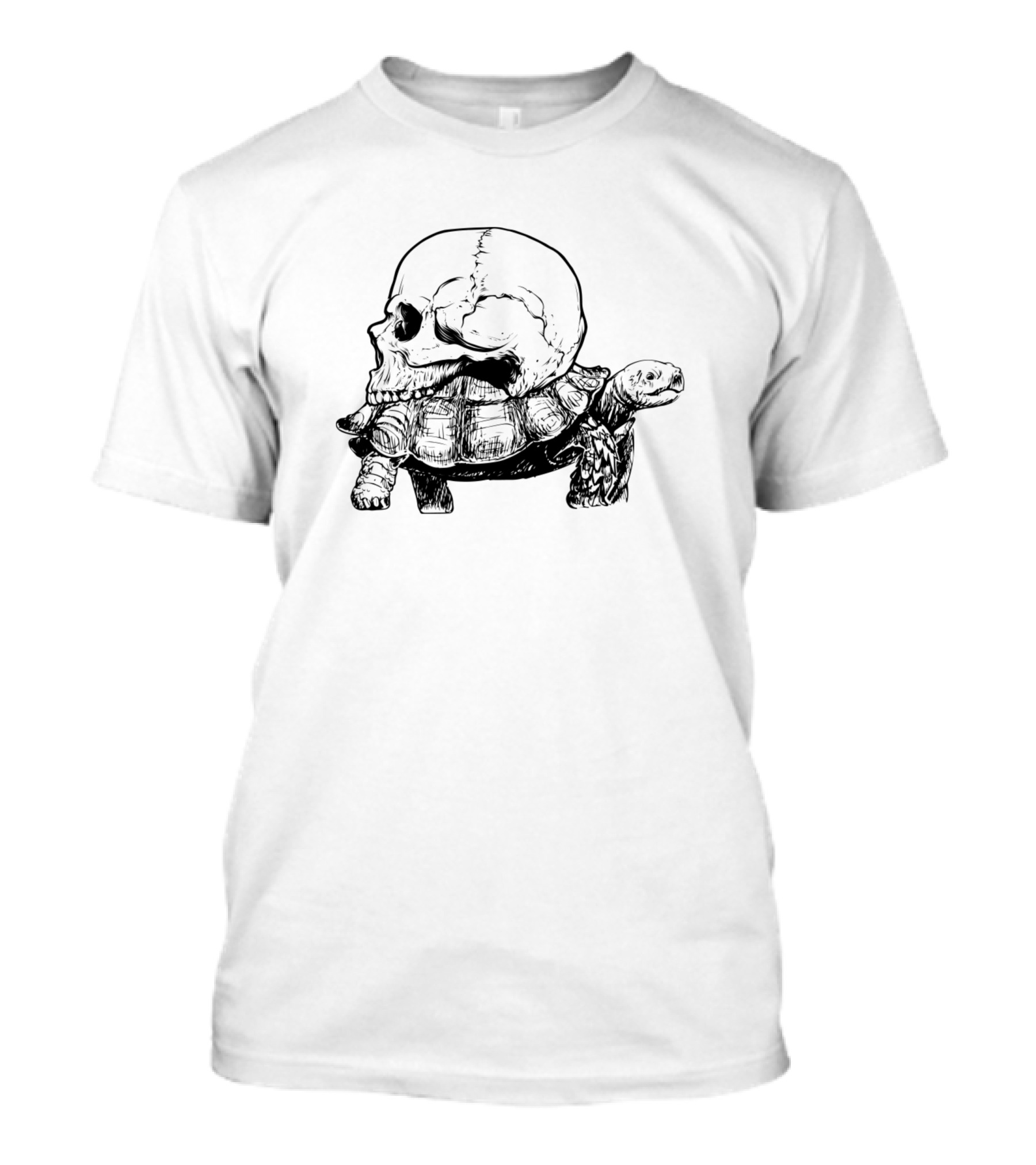 Hand Drawn Turtle With Skull T-Shirt