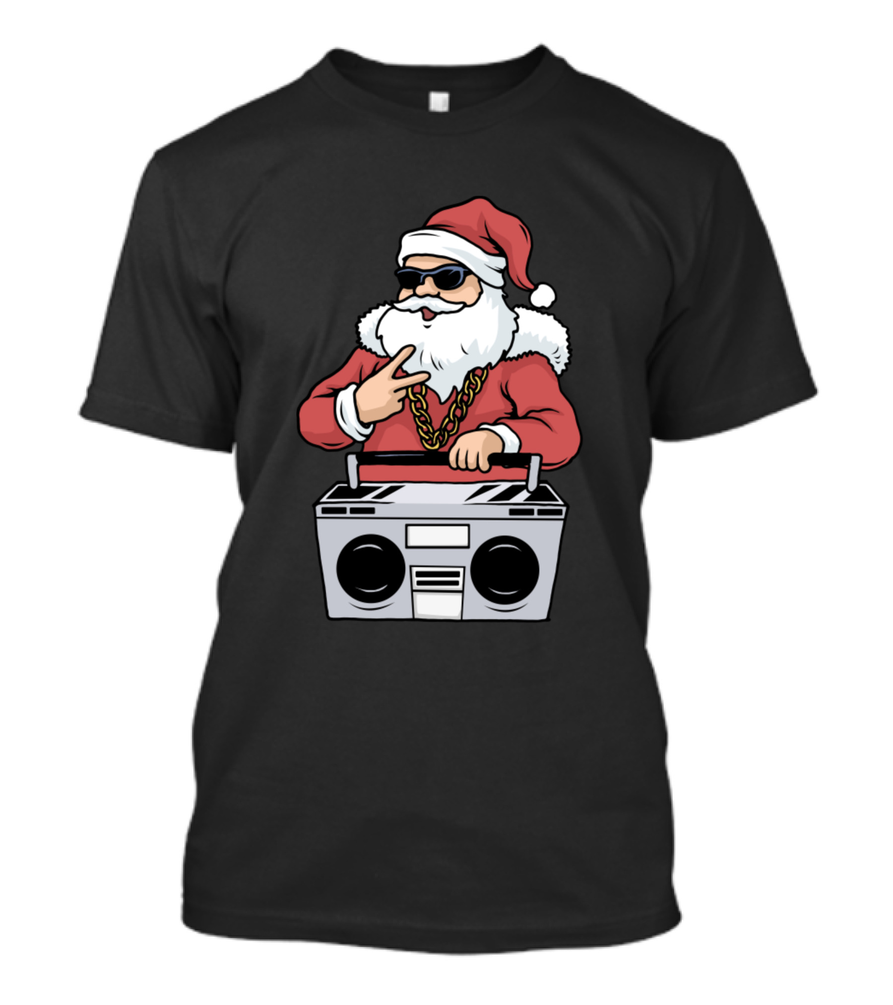 Santa Claus Hip Hop Gangster With Ghettoblaster T-Shirt