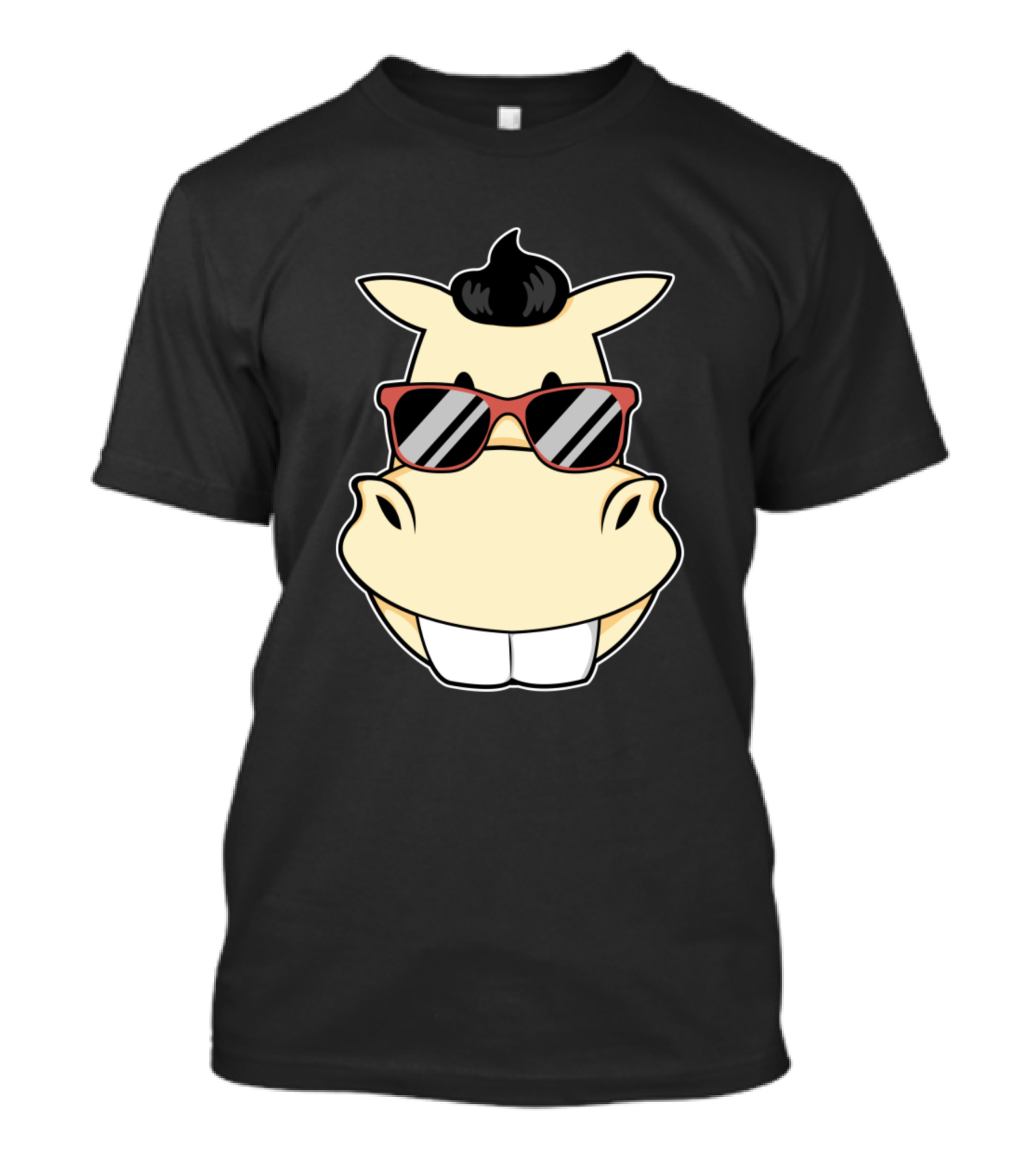 Horse With Sunglasses Cool Cartoon Face T-Shirt