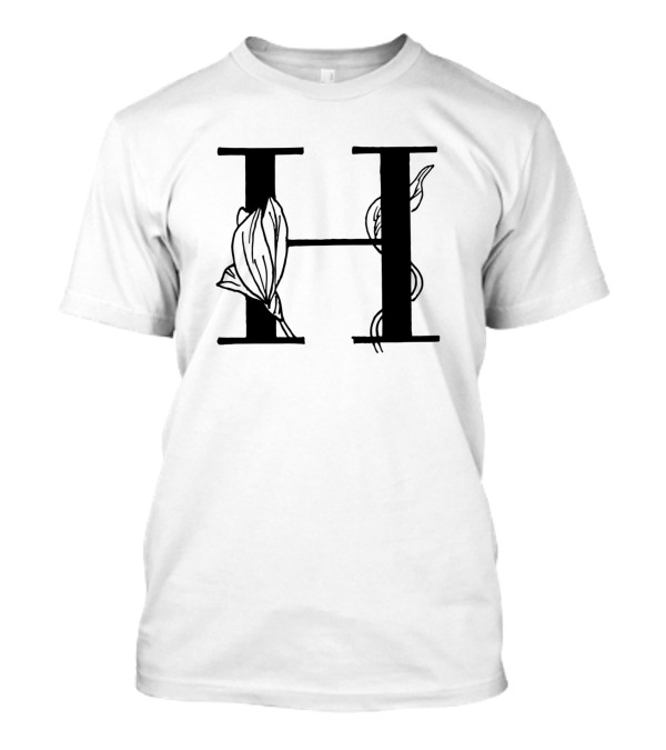 H Monogram With Floral Rose Elements T-Shirt