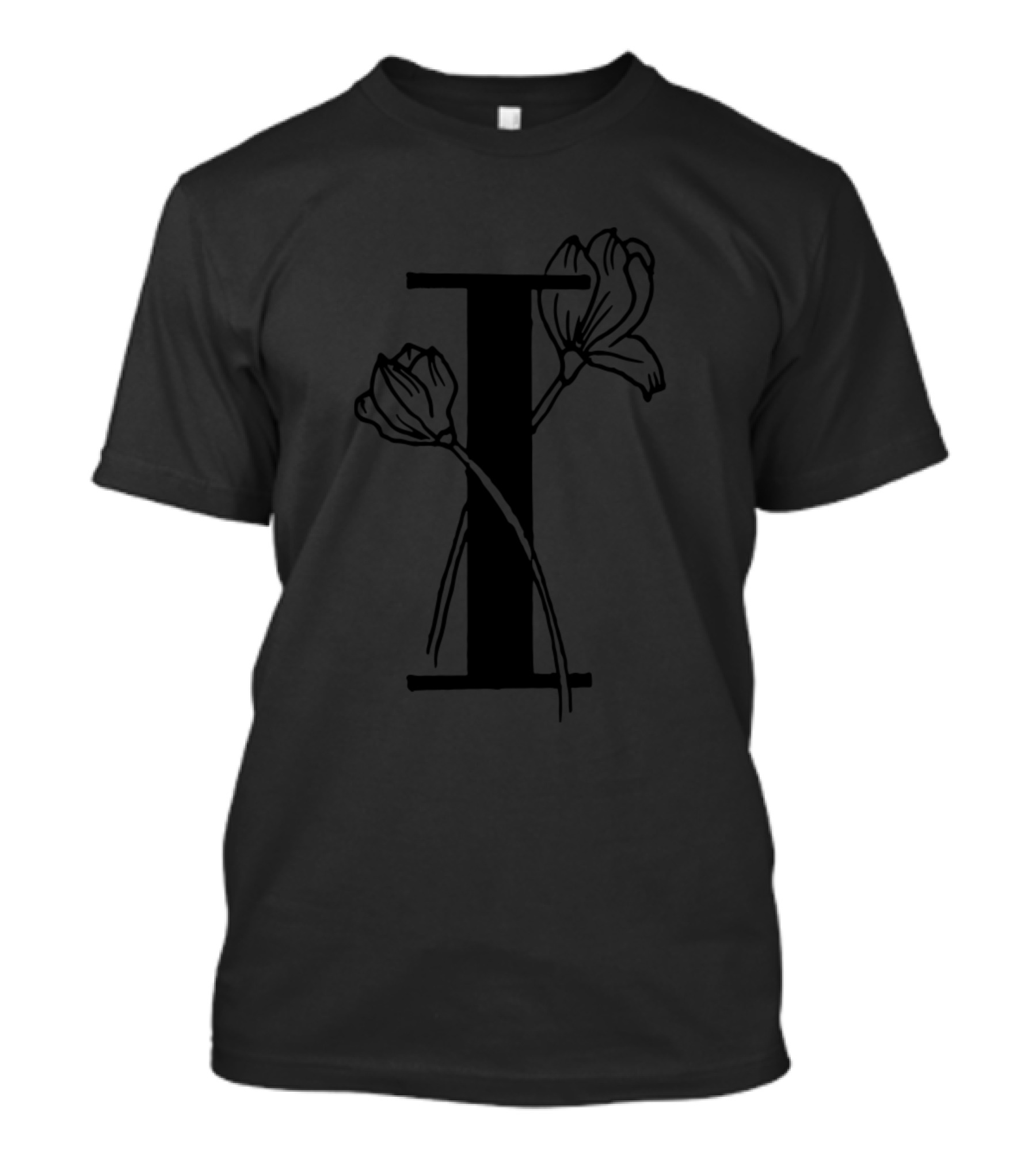 Letter I With Rose Flower T-Shirt