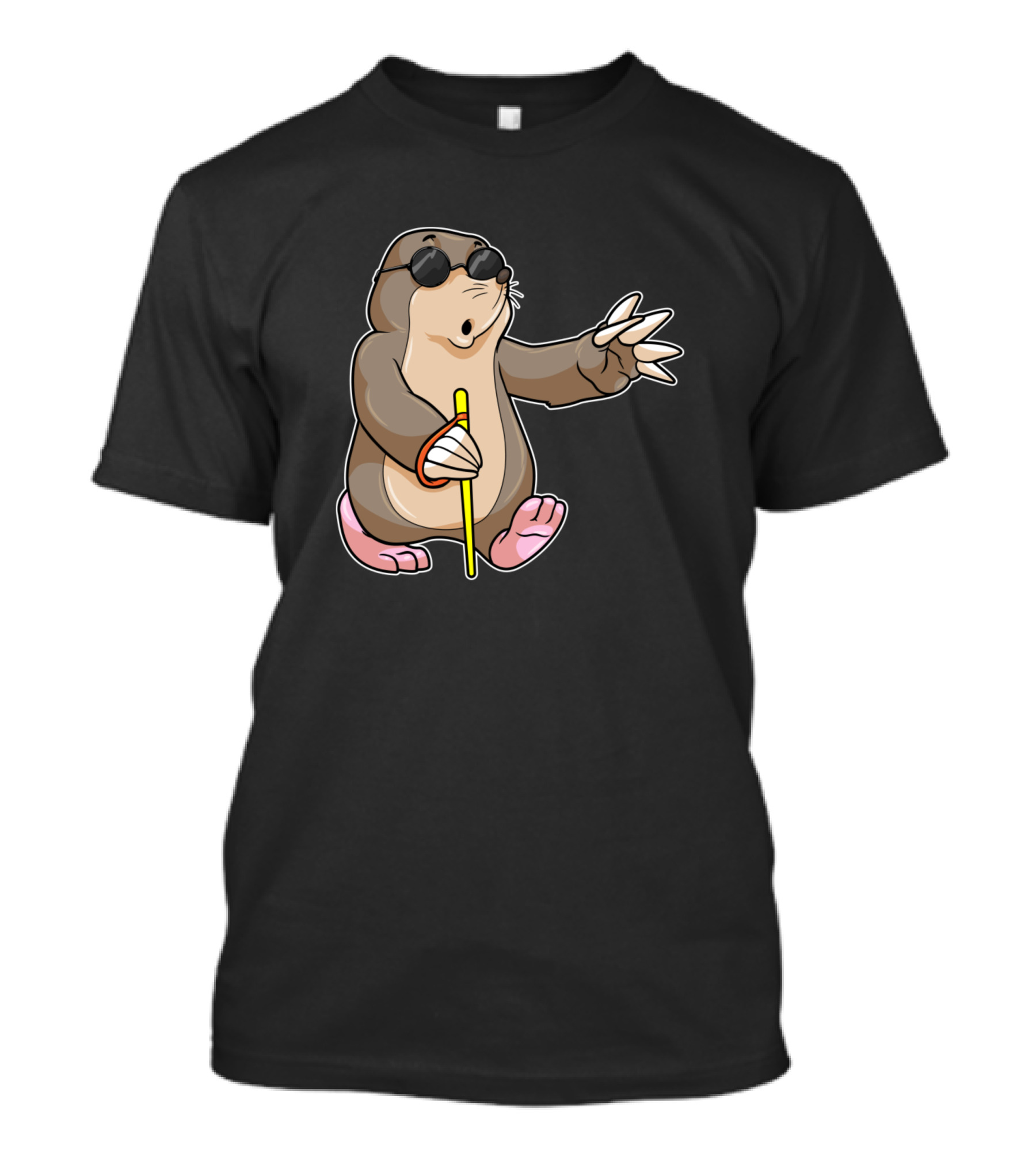 Blind Mole With Sunglasses And Cane T-Shirt