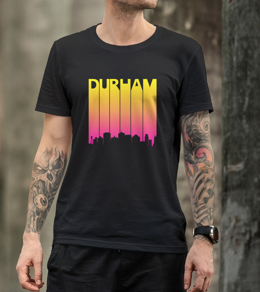 Durham Retro 1980S Skyline Sunset T-Shirt
