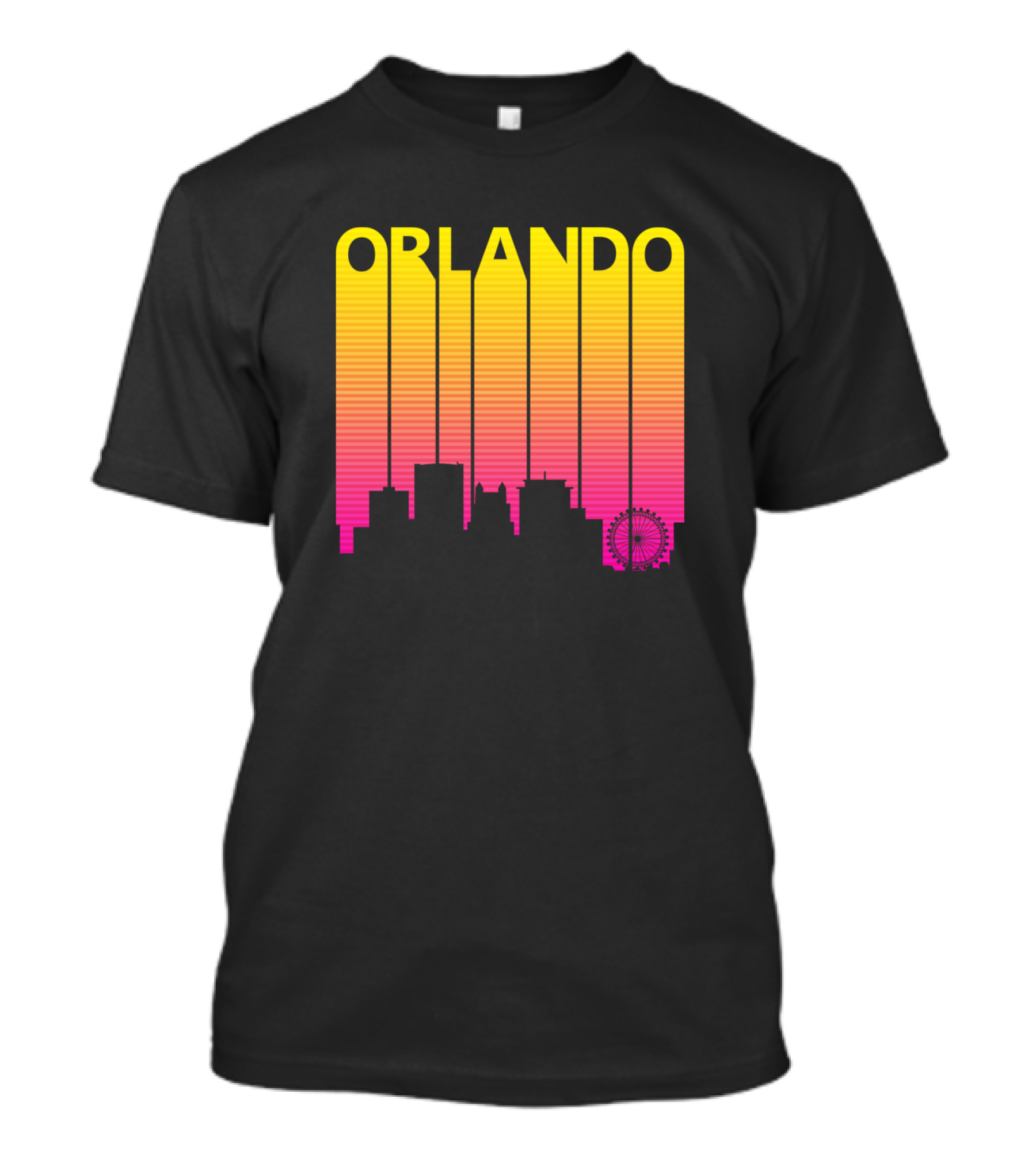 Orlando 1980s Skyline Retro Sunset T-Shirt