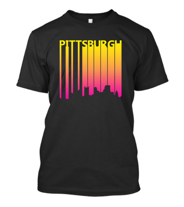Pittsburgh 1980S Skyline Retro Gradient Elements T-Shirt