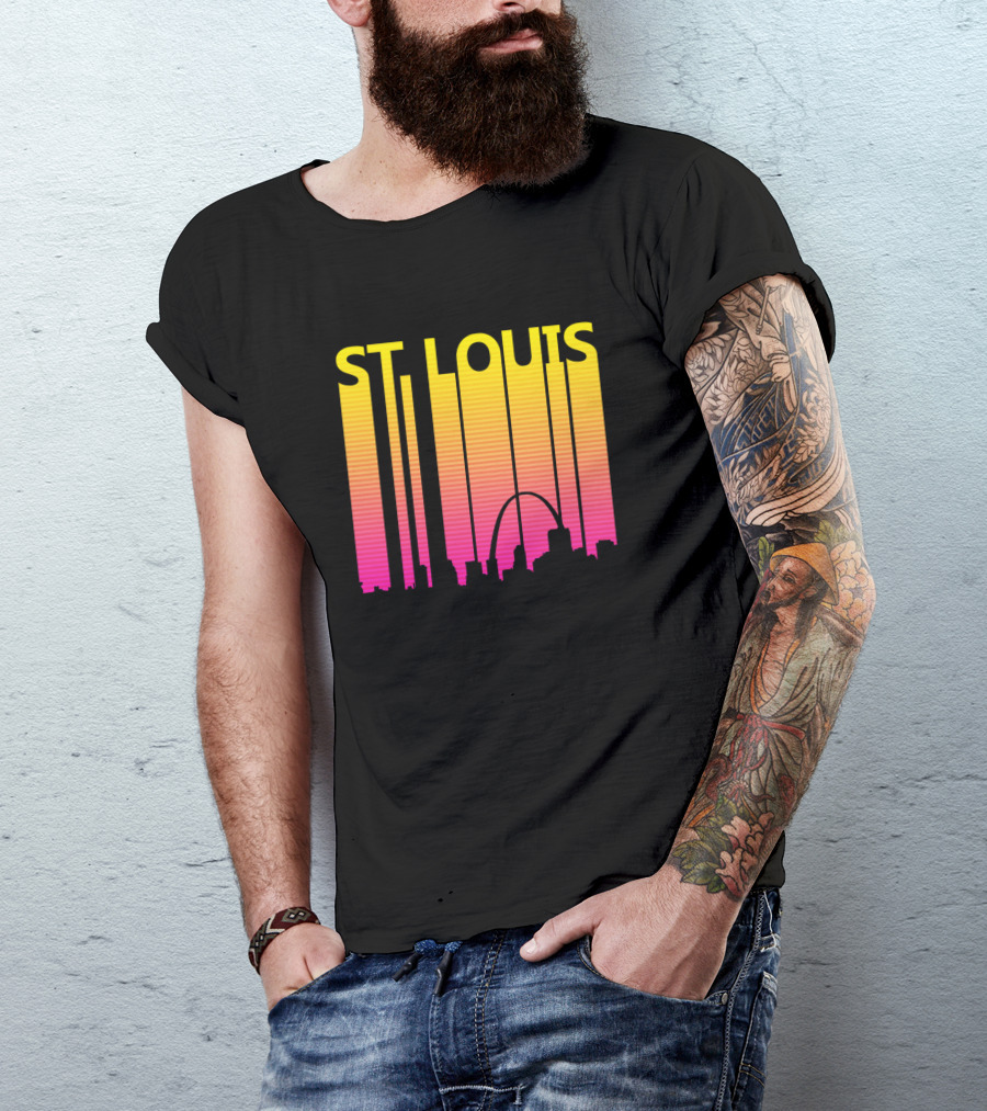 ST LOUIS Retro 1980s Skyline Arch T-Shirt