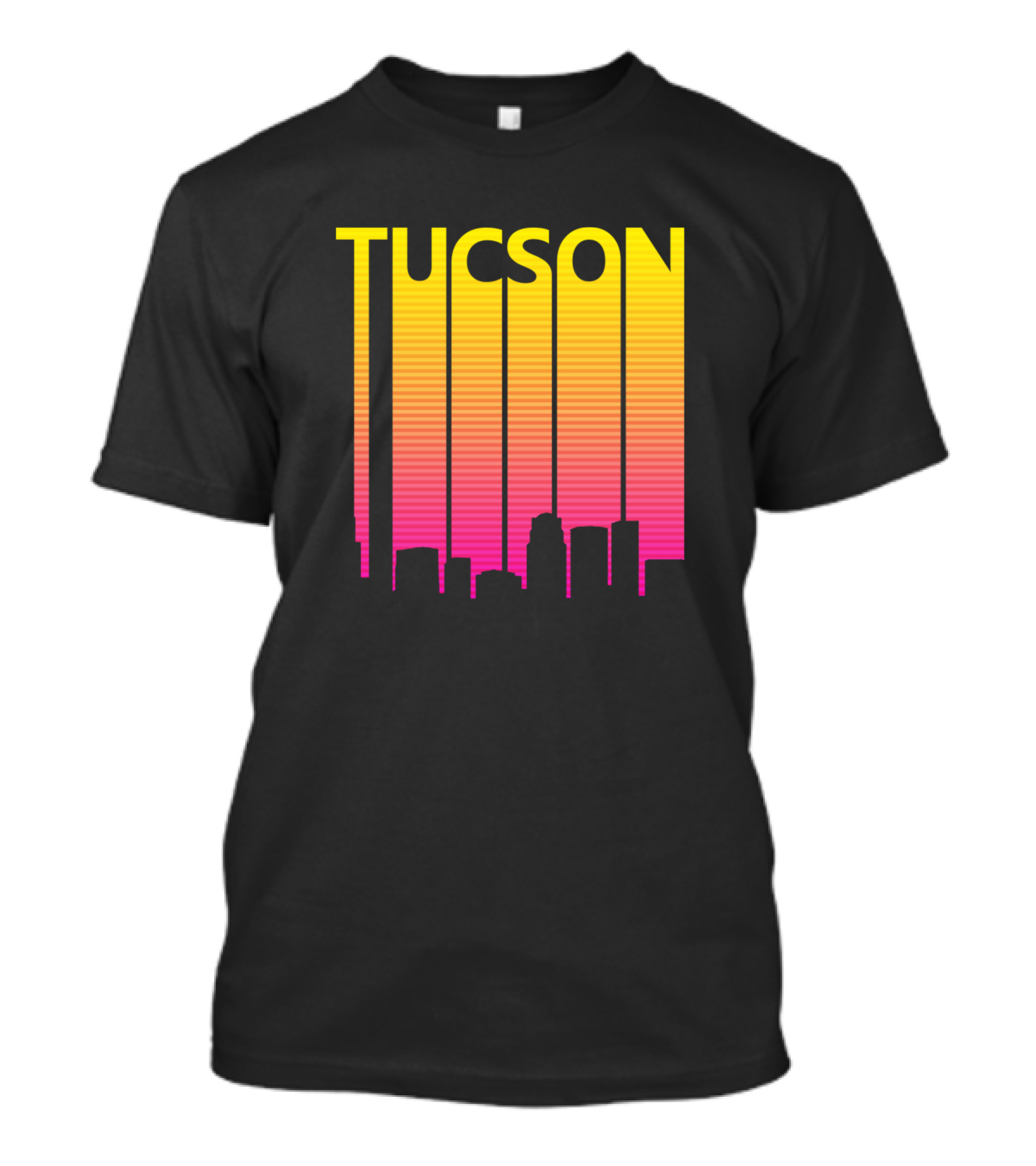 Tucson Retro 1980s Skyline Sunset Stripes T-Shirt