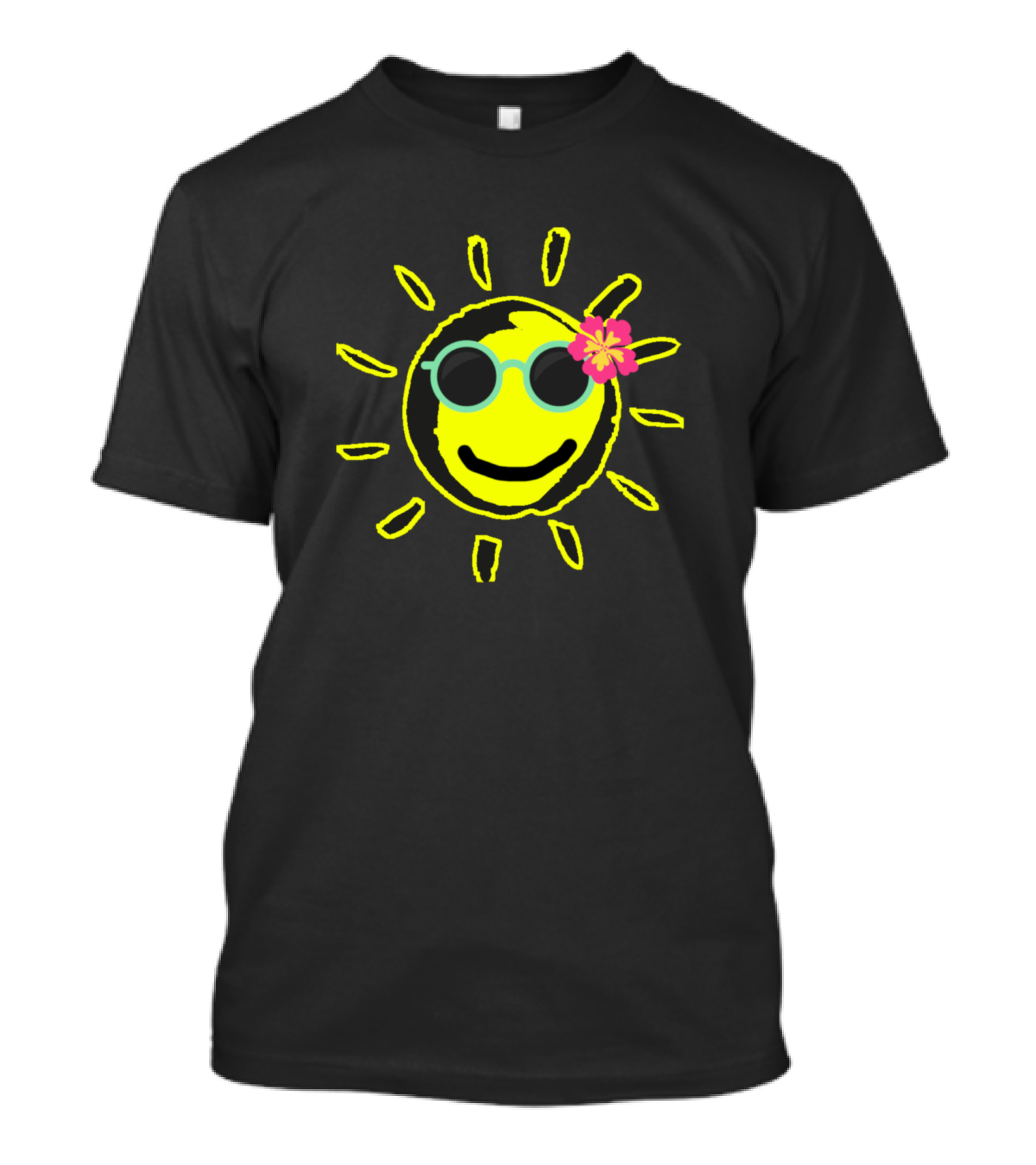 Sun With Glasses And Flower Accessory T-Shirt