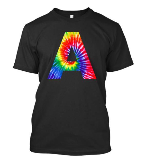 Tie Dye Rainbow Letter A T-Shirt
