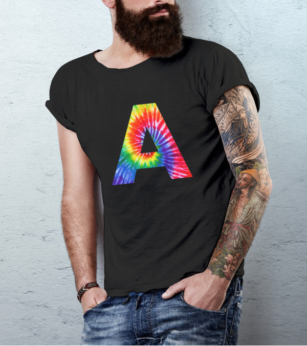 Tie Dye Rainbow Letter A T-Shirt