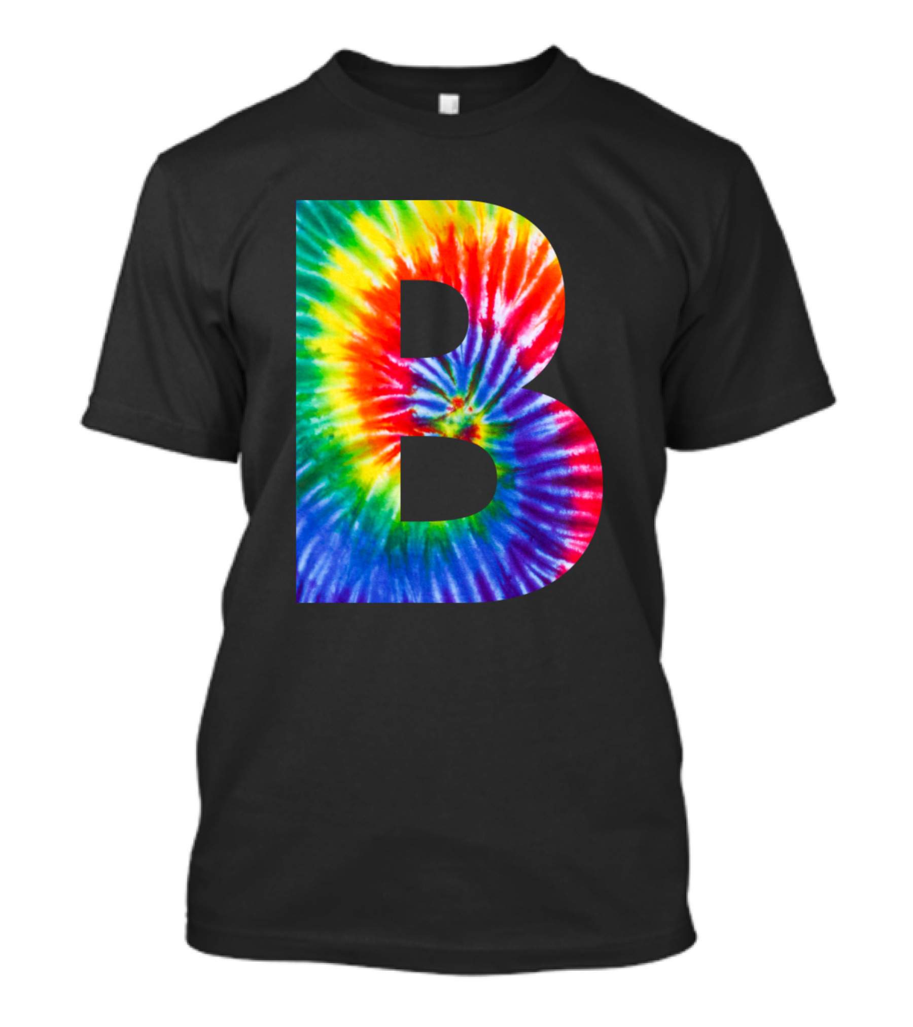 Tie Dye Letter B Rainbow Spiral T-Shirt