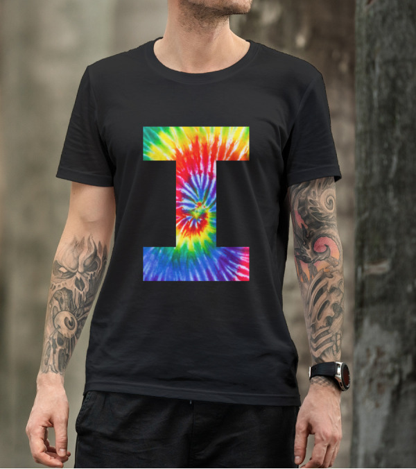 Tie Dye Rainbow Letter I T-Shirt