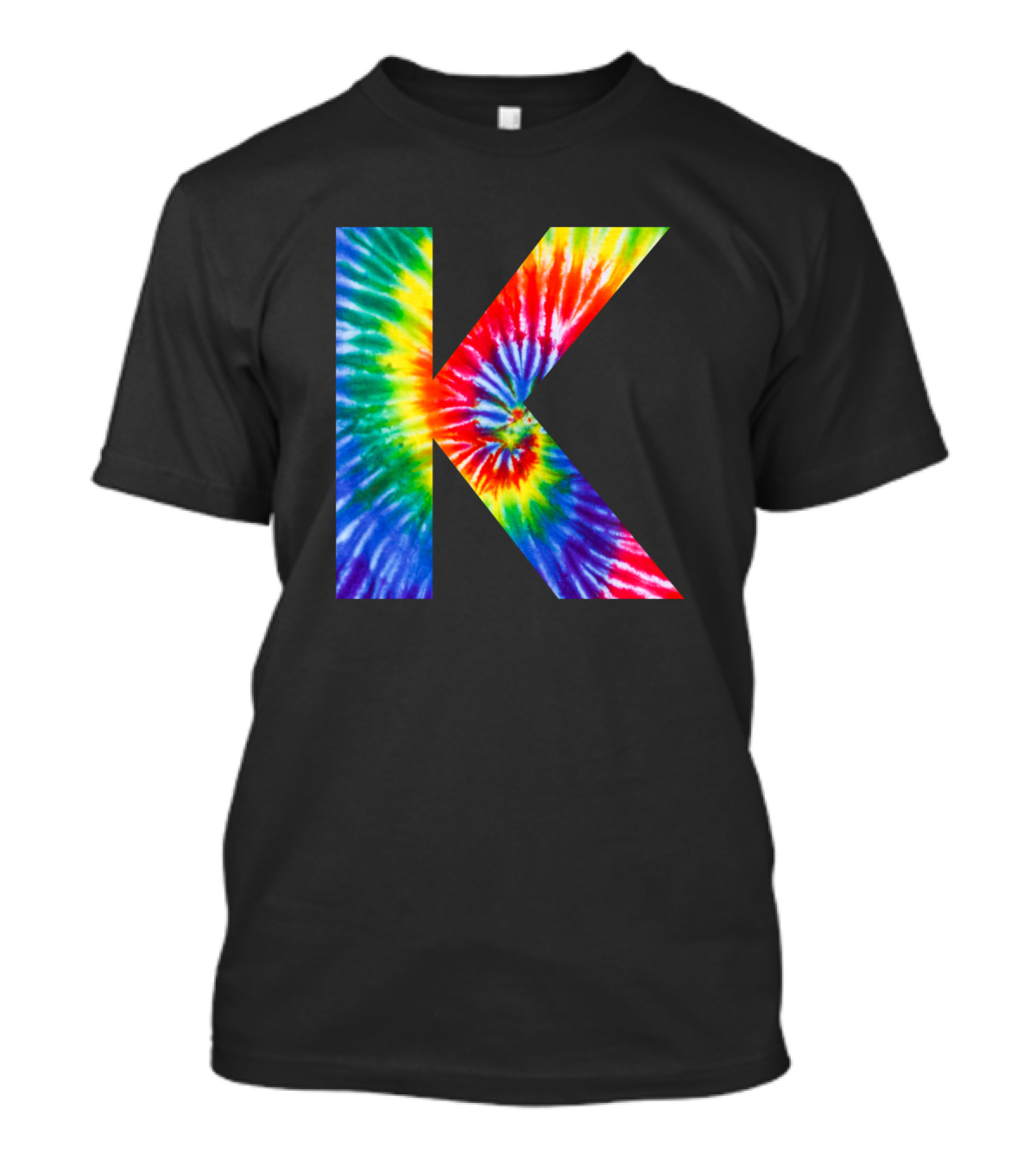 Tie Dye Rainbow Letter K T-Shirt