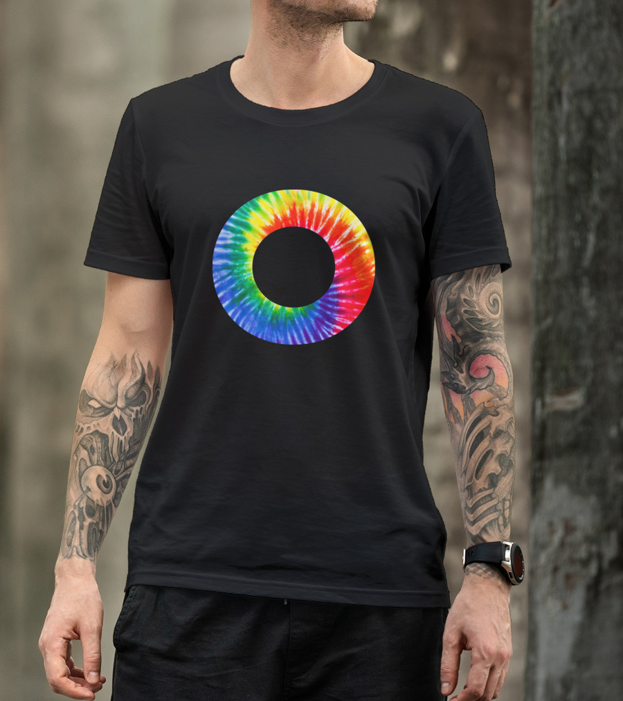 Rainbow Tie Dye O Letter T-Shirt