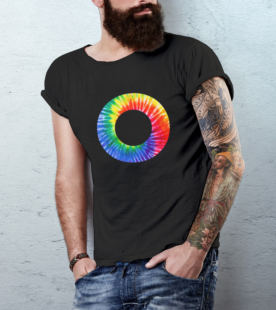 Rainbow Tie Dye O Letter T-Shirt
