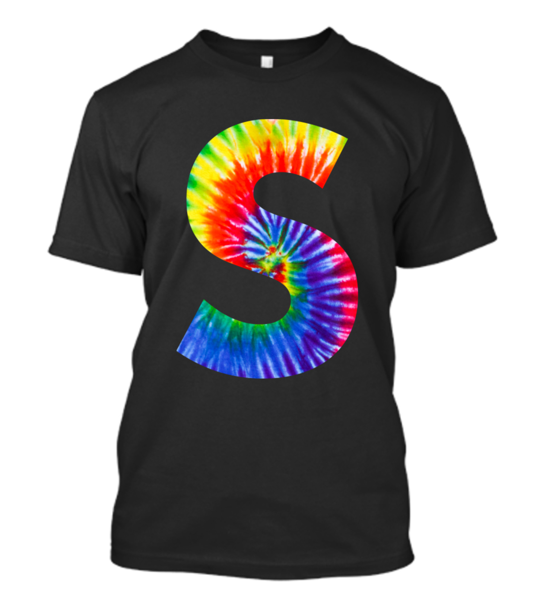 Tie Dye Letter S Vibrant Color Burst T-Shirt